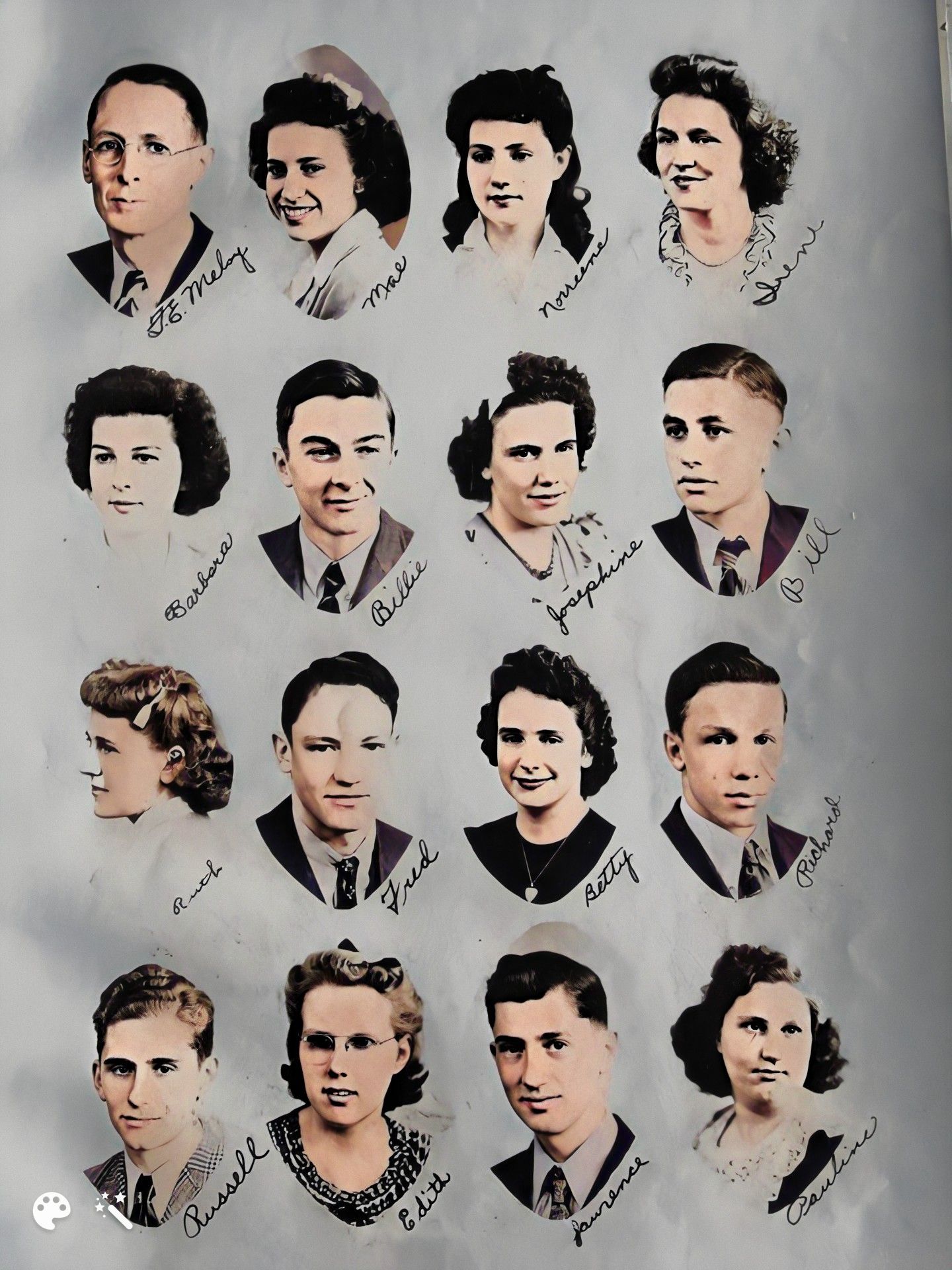 Bonaparte High School Class of 1945 Colorized